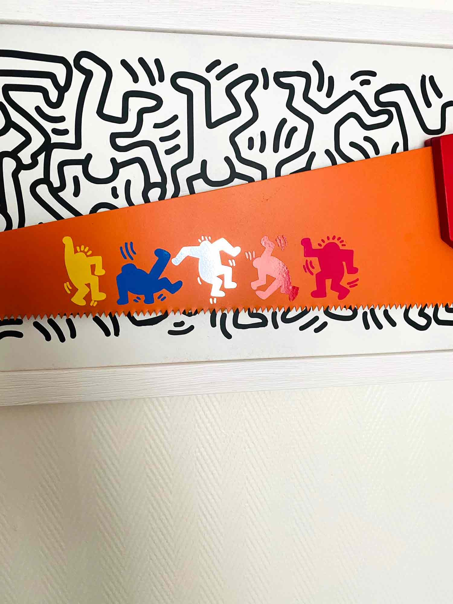 Andrea Van der Hoeven, saw Keith Haring, painting - Artalistic online contemporary art buying and selling gallery