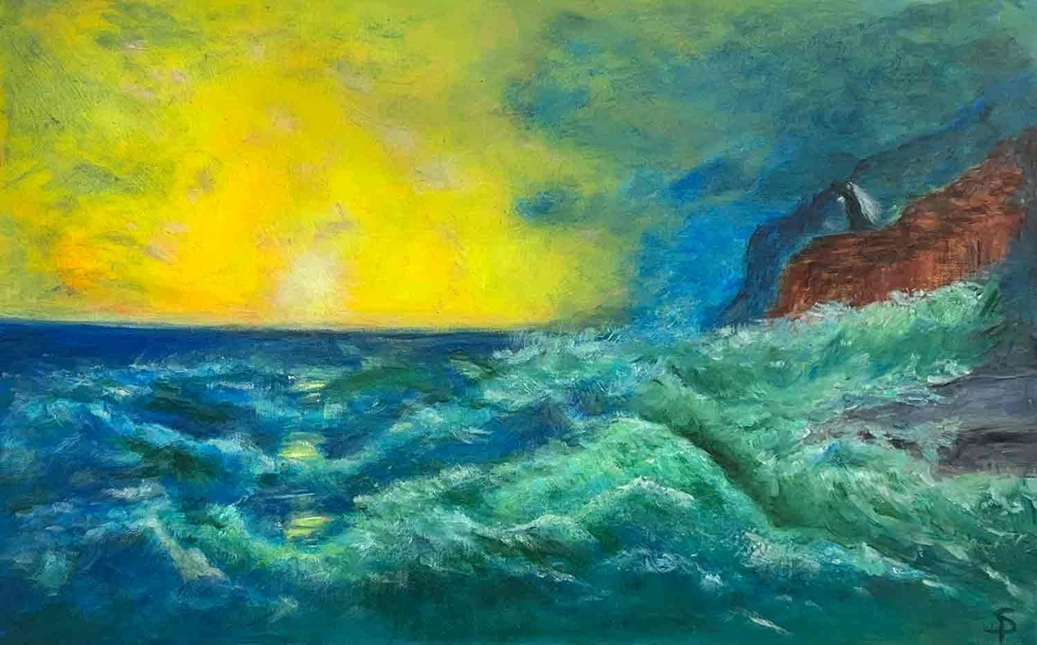 Sylvie Pulur, Tempête, painting - Artalistic online contemporary art buying and selling gallery