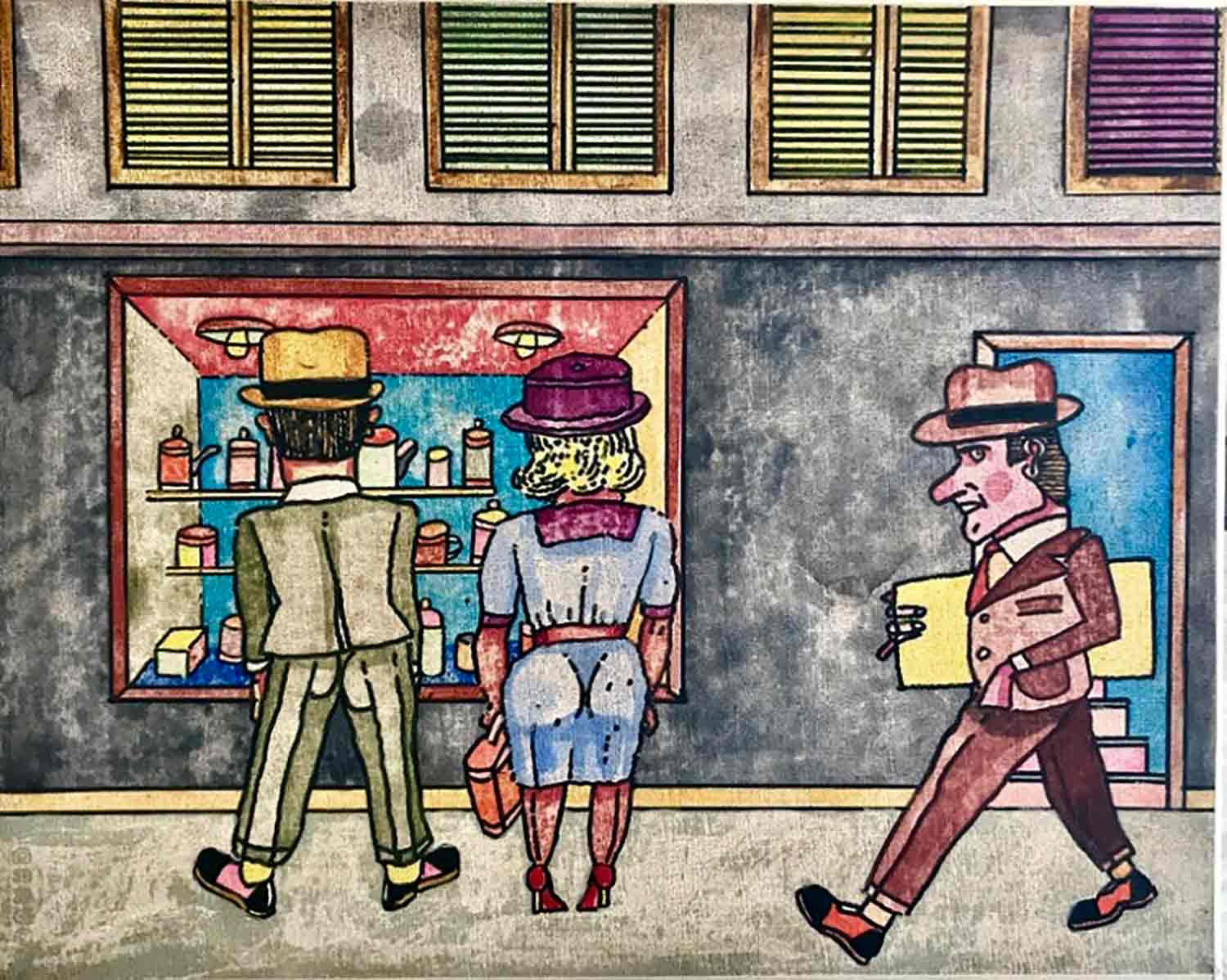 Antonio Segui, Haciendo vidrieras, painting - Artalistic online contemporary art buying and selling gallery