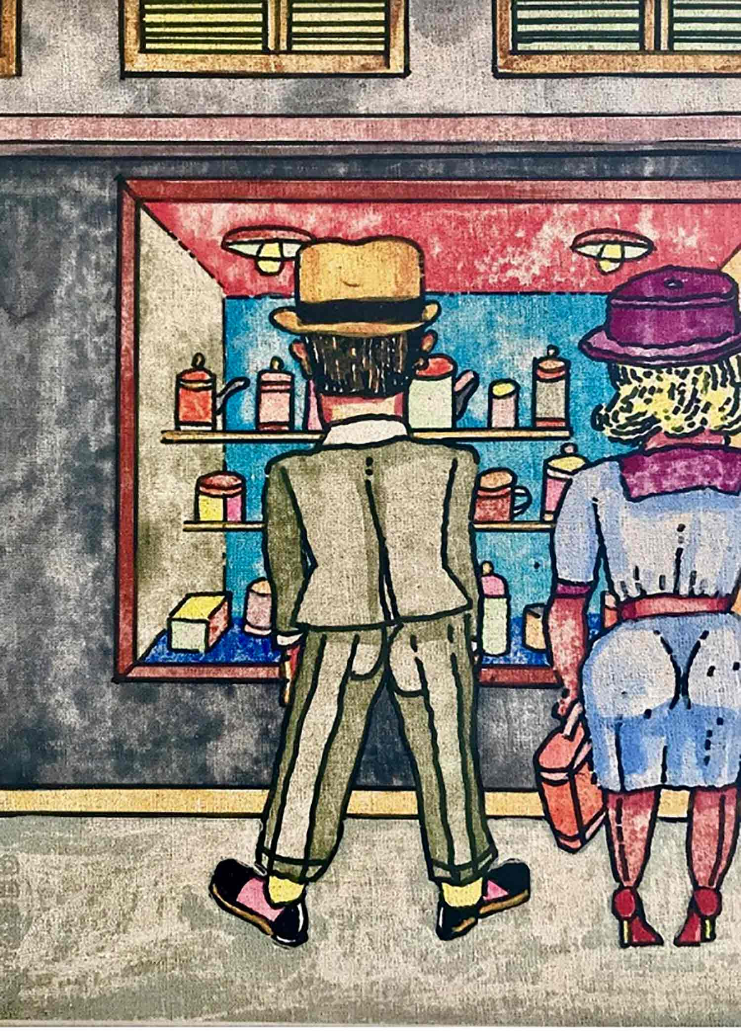 Antonio Segui, Haciendo vidrieras, painting - Artalistic online contemporary art buying and selling gallery