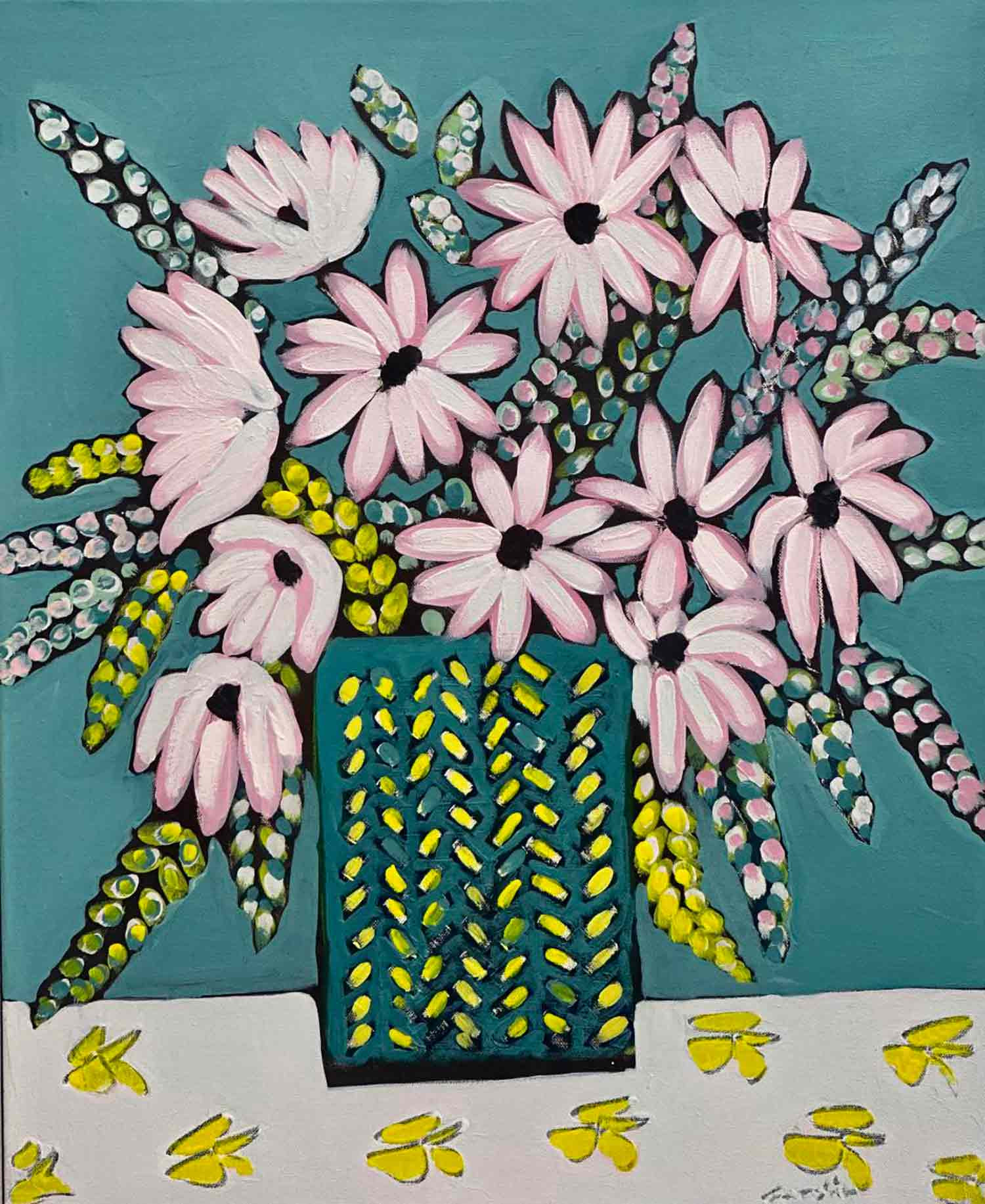 Sophie Gardin, Bouquet blanc, painting - Artalistic online contemporary art buying and selling gallery