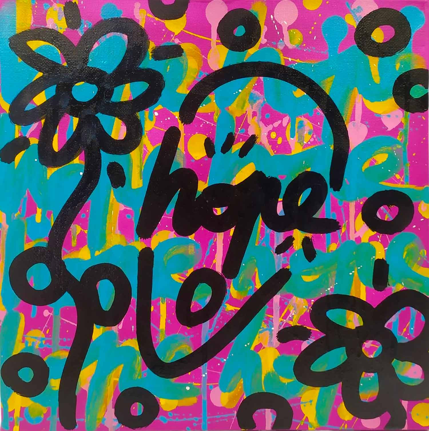 Mr Hope, fleurs, painting - Artalistic online contemporary art buying and selling gallery