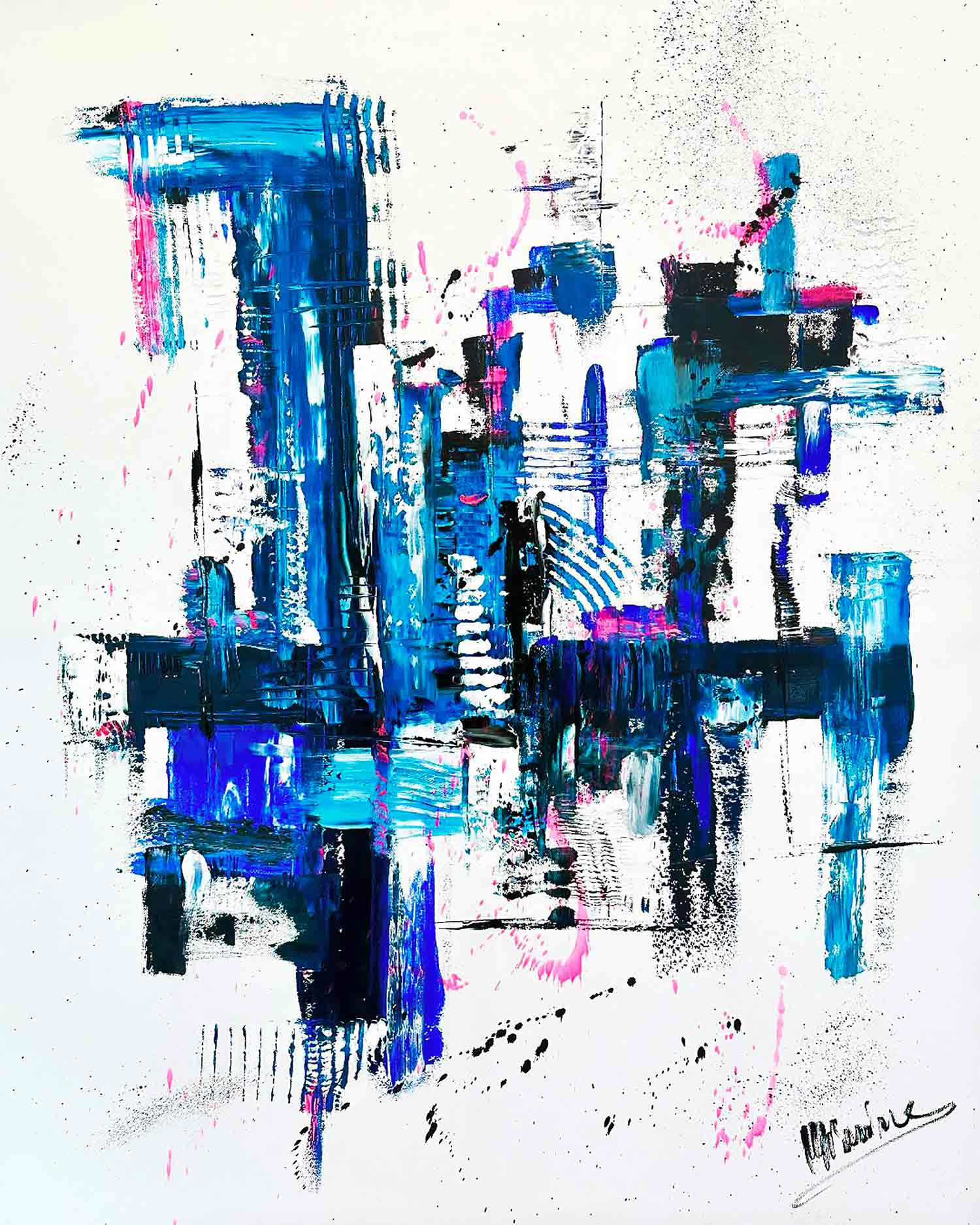Mimine, Exaltation bleue, painting - Artalistic online contemporary art buying and selling gallery