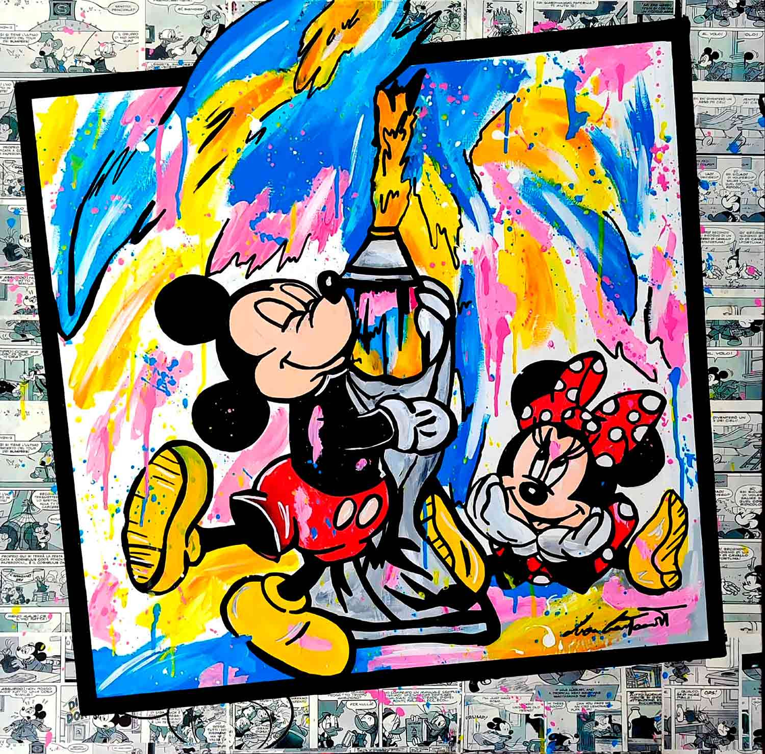 Luca Cartoonist, You color my life, painting - Artalistic online contemporary art buying and selling gallery