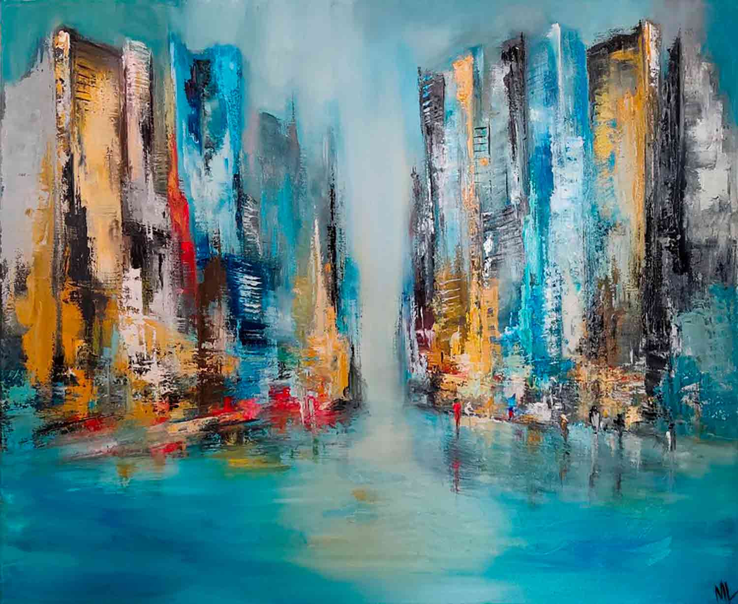 Marie Line Robert, In the street, painting - Artalistic online contemporary art buying and selling gallery