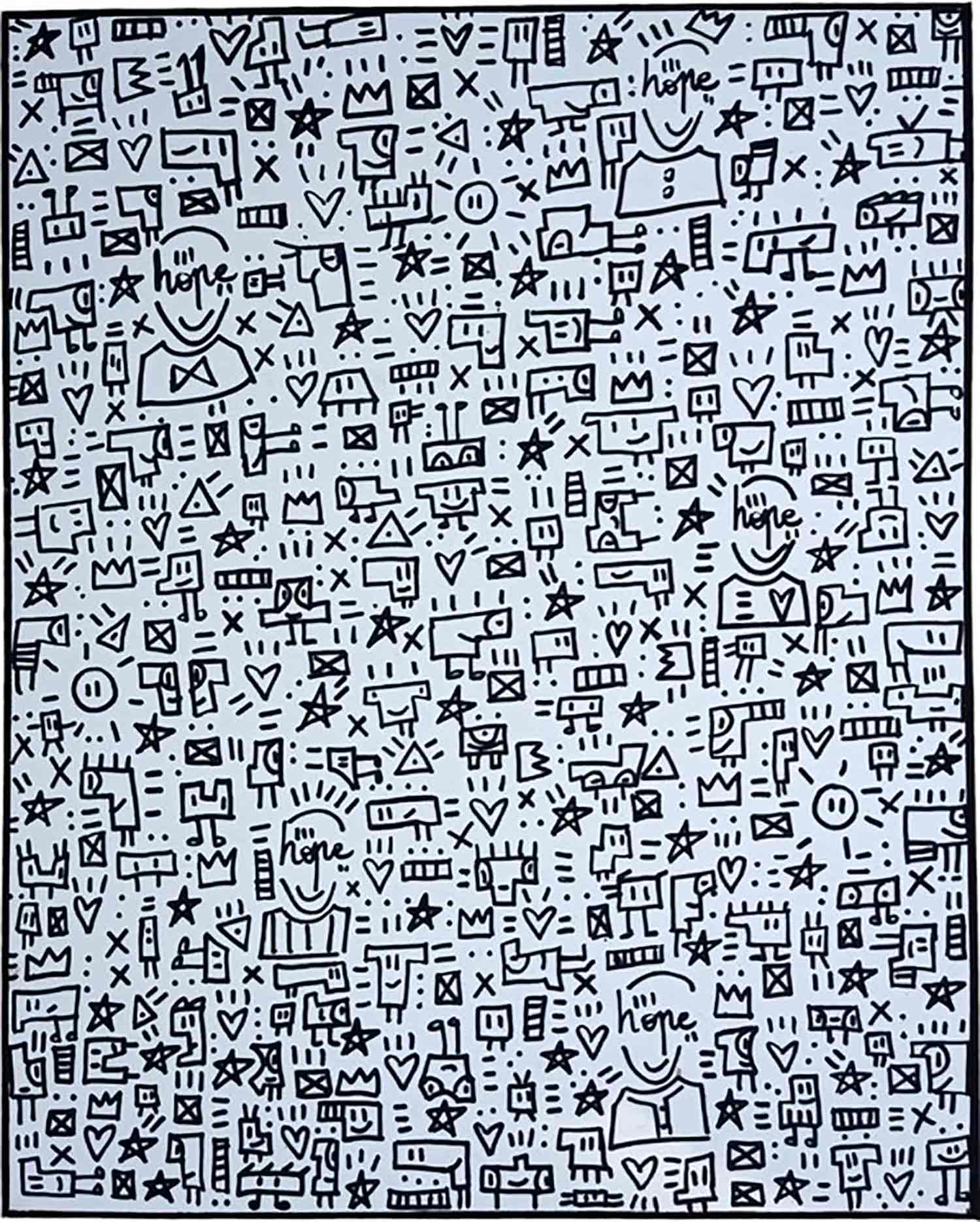 Mr Hope, Le monde de Mr Hope 1, painting - Artalistic online contemporary art buying and selling gallery