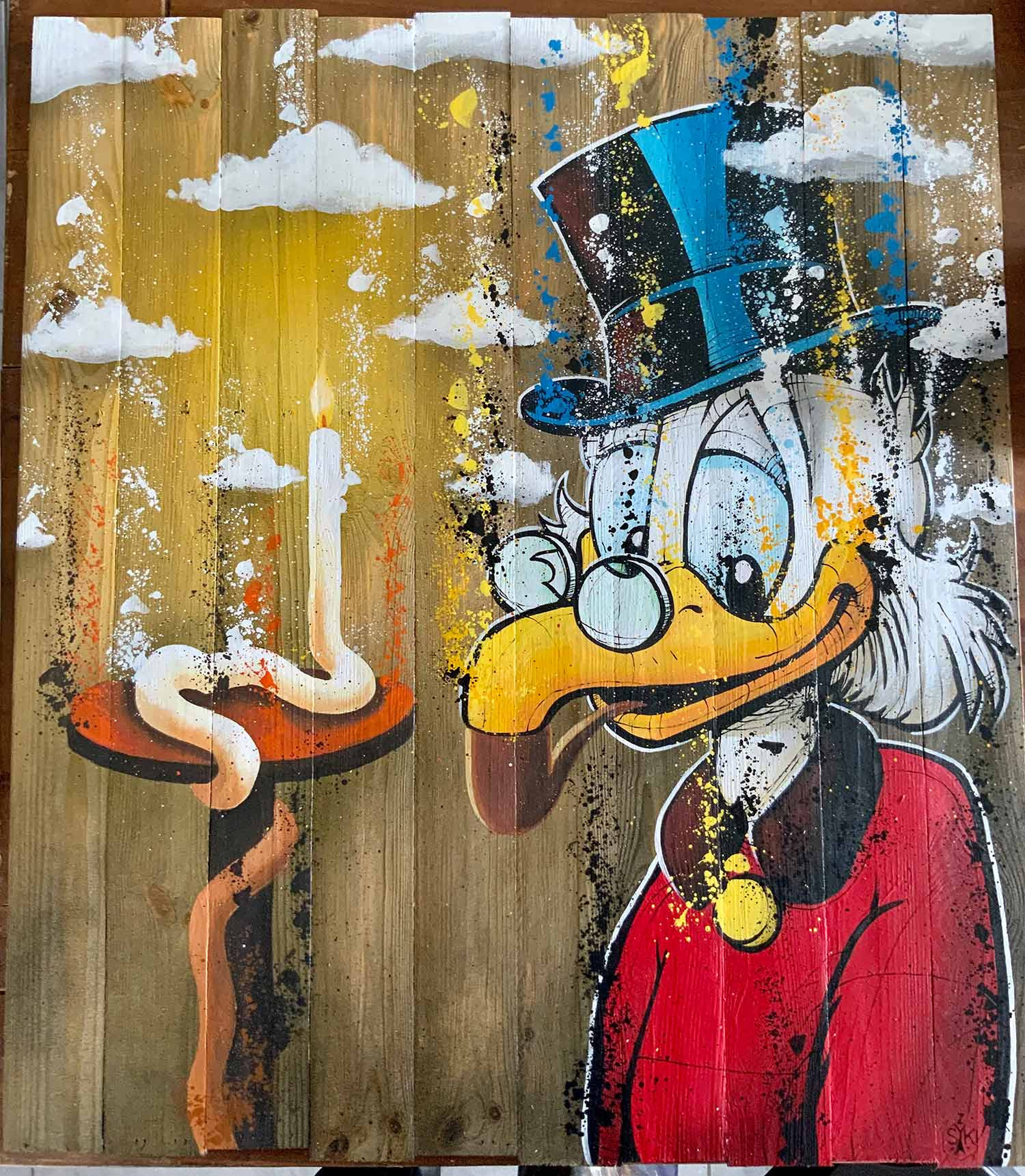 Skayzoo, La lampe du philosophe Picsou, painting - Artalistic online contemporary art buying and selling gallery