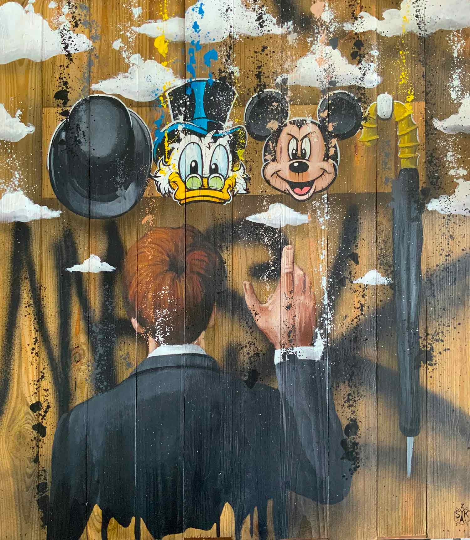 Skayzoo, Coat Hanger Magritte, painting - Artalistic online contemporary art buying and selling gallery