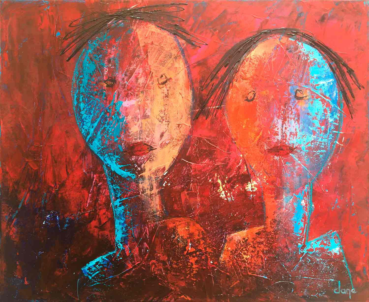 Dany Soyer, En couple, painting - Artalistic online contemporary art buying and selling gallery