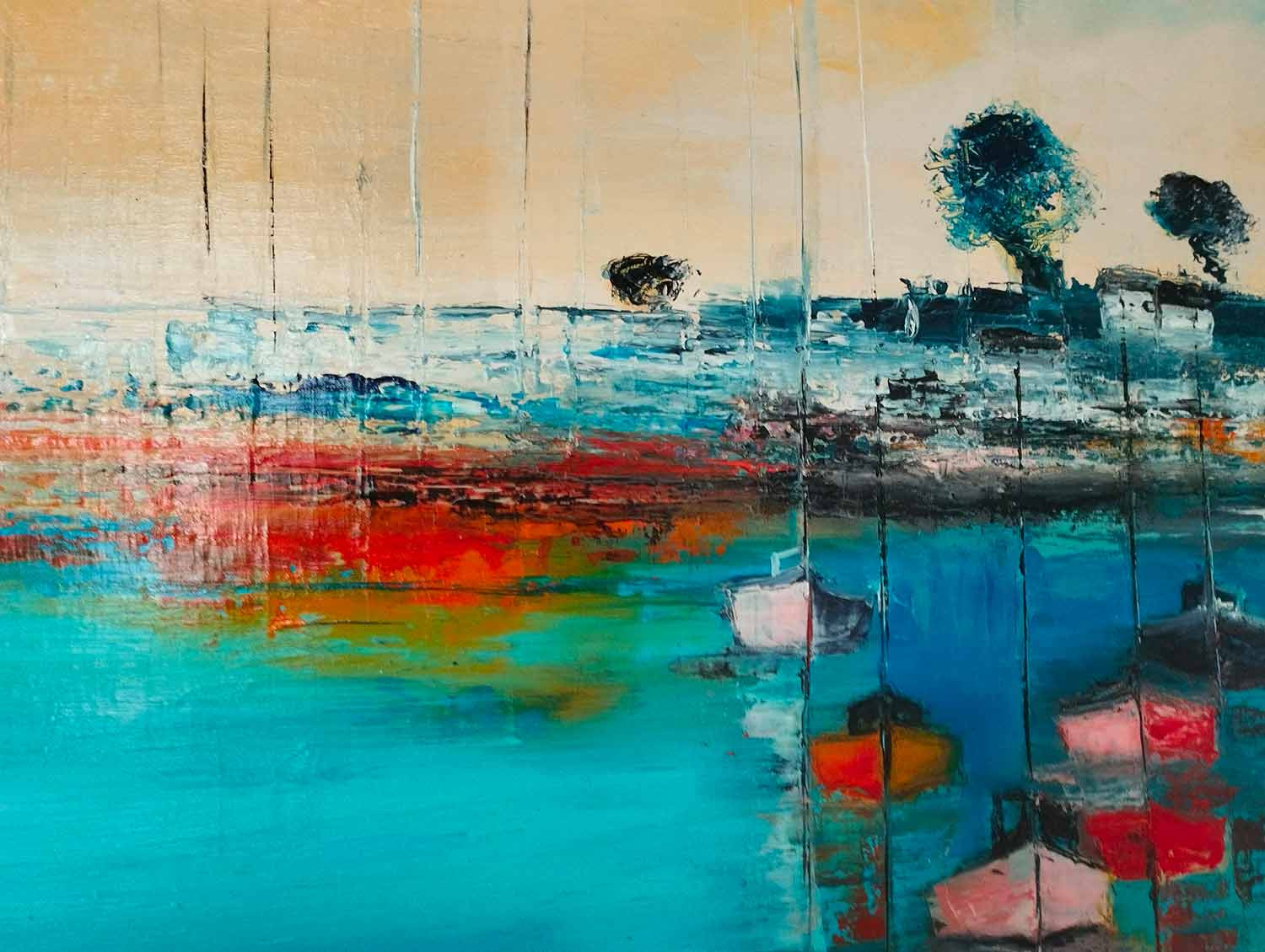 Marie-Line Robert, Bateaux, painting - Artalistic online contemporary art buying and selling gallery