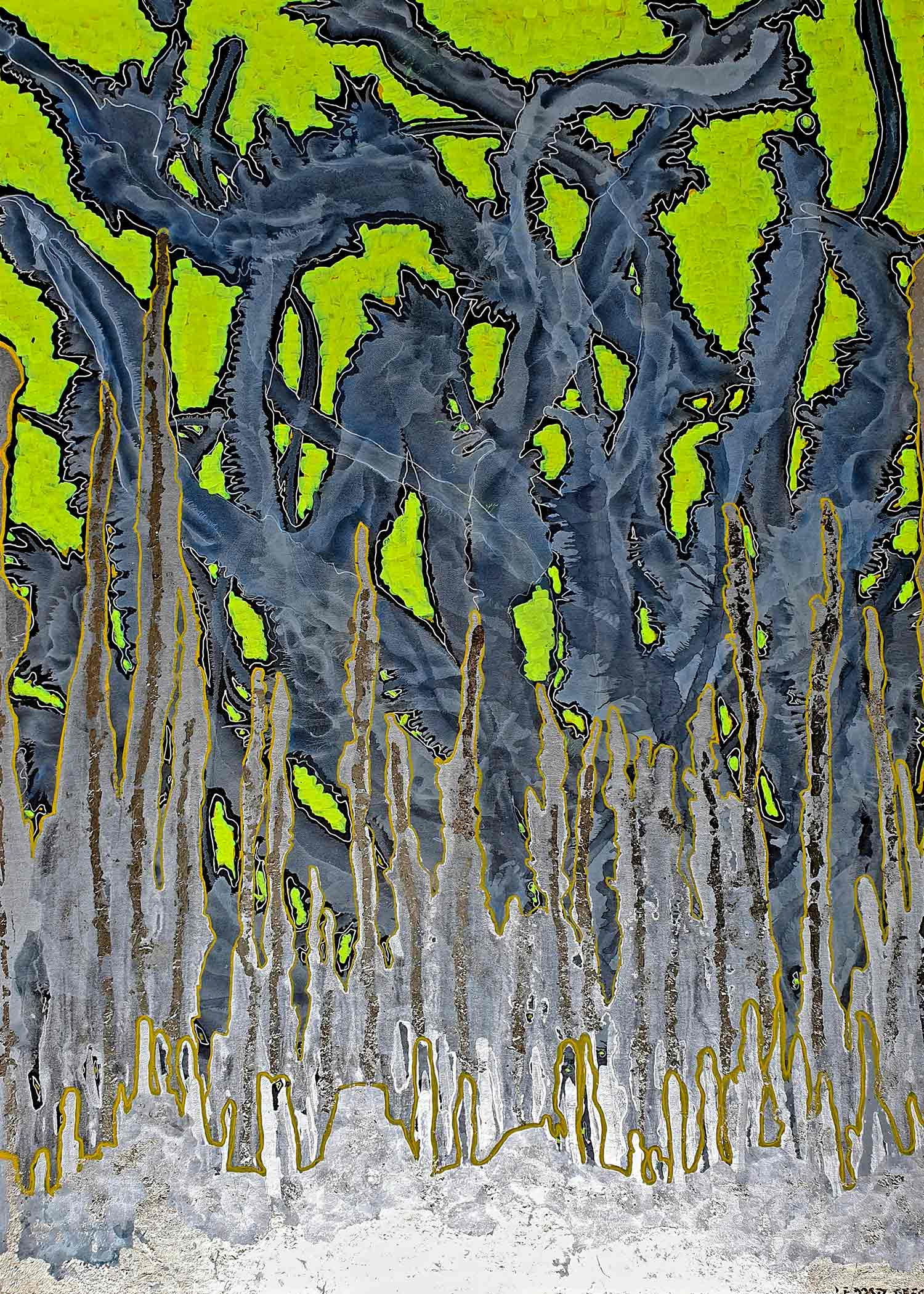 Chris Le Dortz Greco, Antennes énergétiques, painting - Artalistic online contemporary art buying and selling gallery