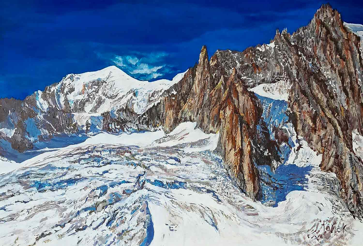 Patrick Pradier, le grand capucin sur son glacier, painting - Artalistic online contemporary art buying and selling gallery