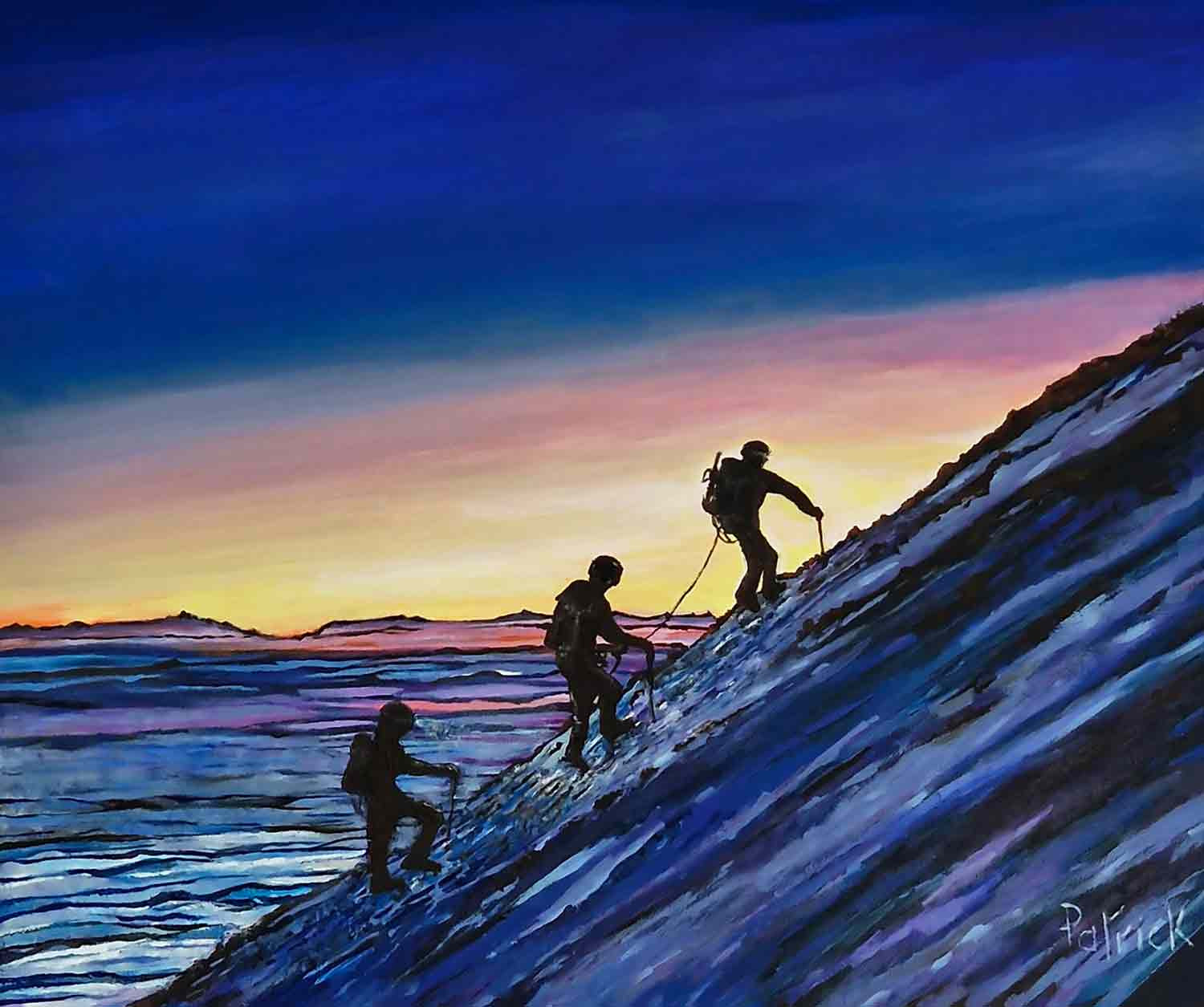 Patrick Pradier, L'ascension vers les sommets, painting - Artalistic online contemporary art buying and selling gallery