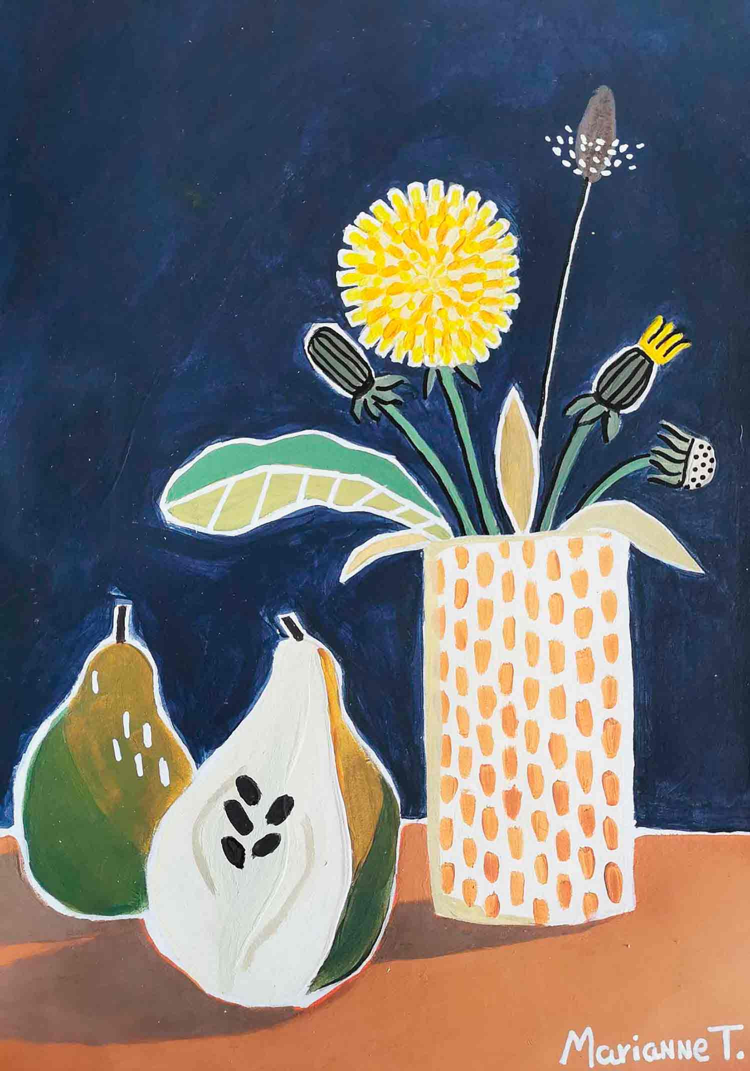 Marianne Tournier, Les pissenlits, painting - Artalistic online contemporary art buying and selling gallery