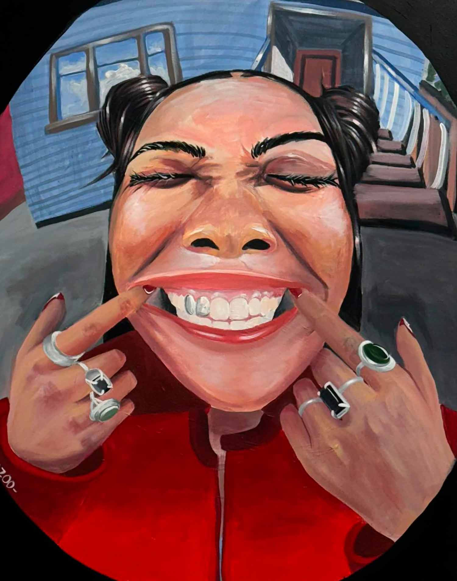 Zazoo, Fisheye smile, painting - Artalistic online contemporary art buying and selling gallery