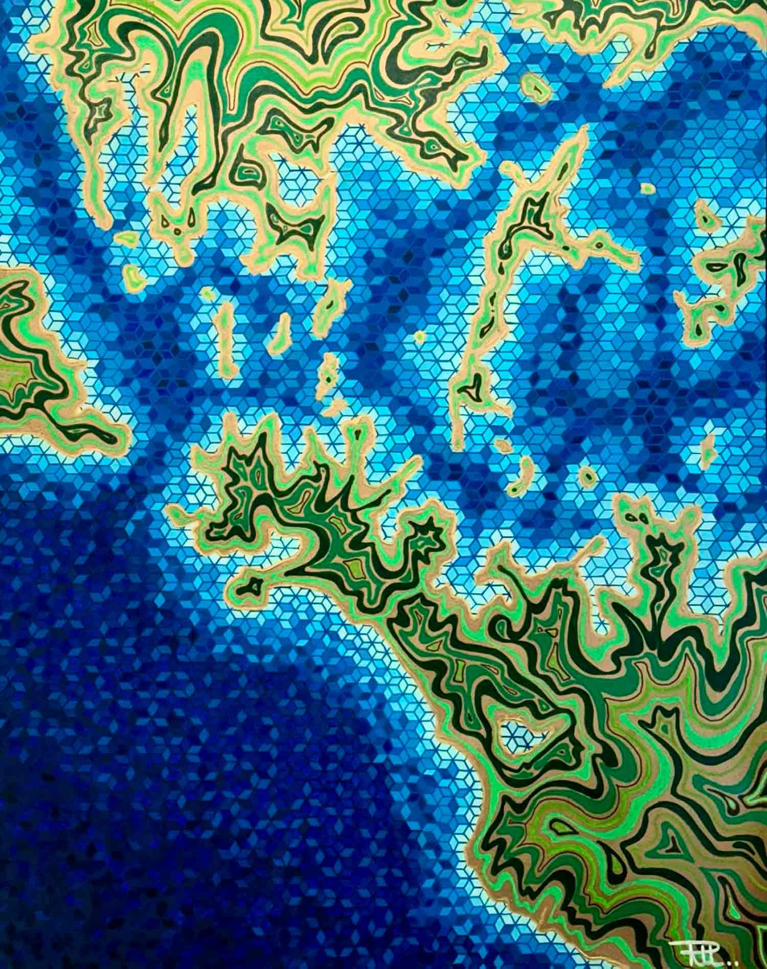 RLL, Le golfe du Morbihan, painting - Artalistic online contemporary art buying and selling gallery