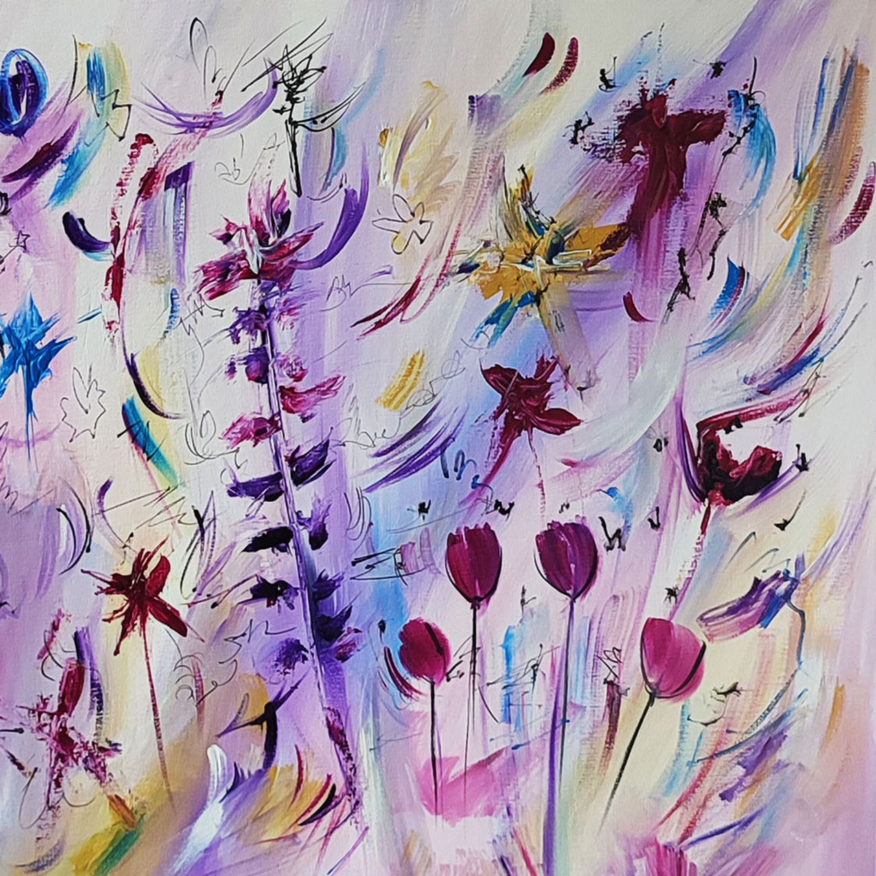 Âme Sauvage, La nature pourpre, painting - Artalistic online contemporary art buying and selling gallery