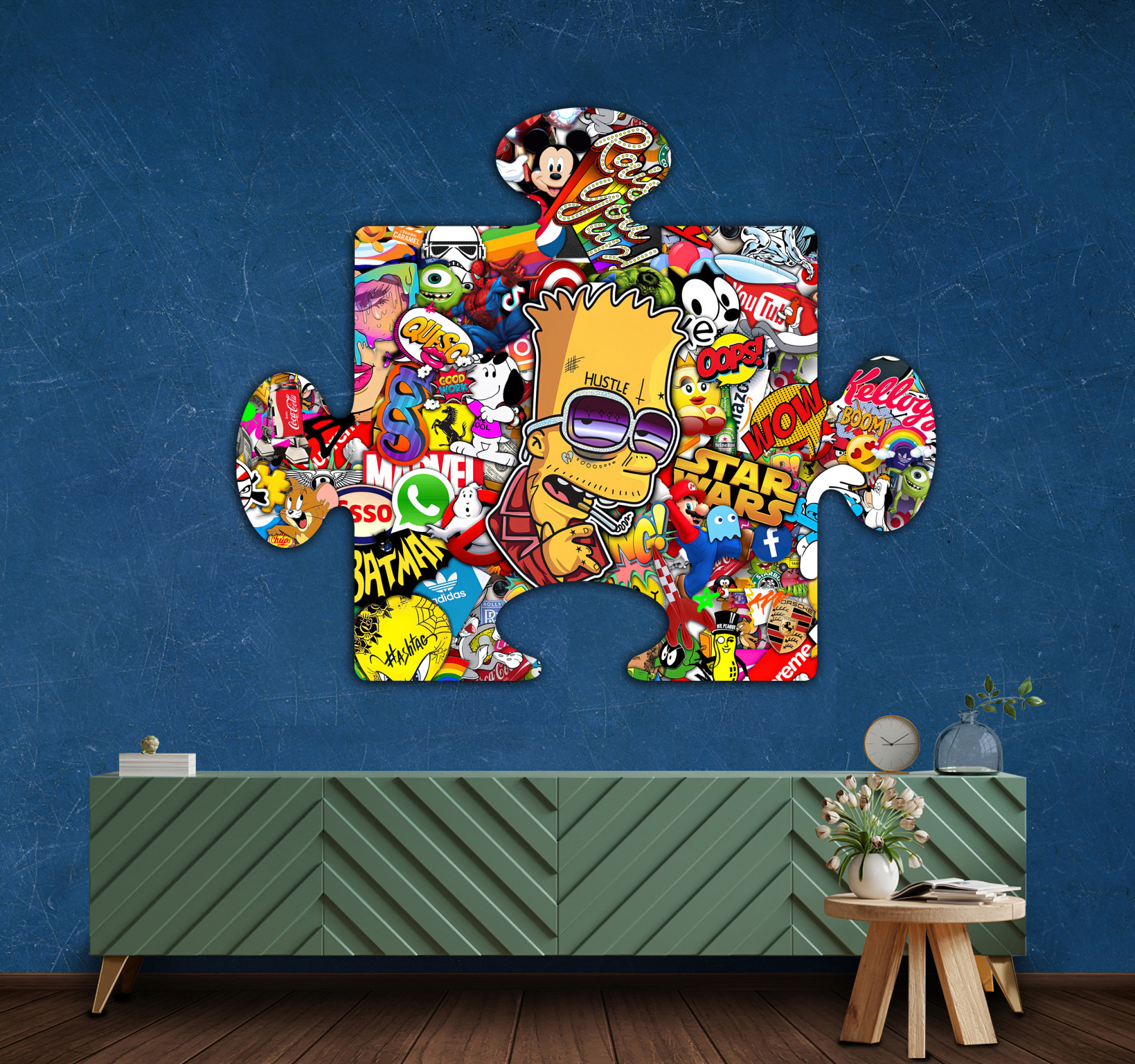 Lascaz, Puzzle Simpson, painting - Artalistic online contemporary art buying and selling gallery