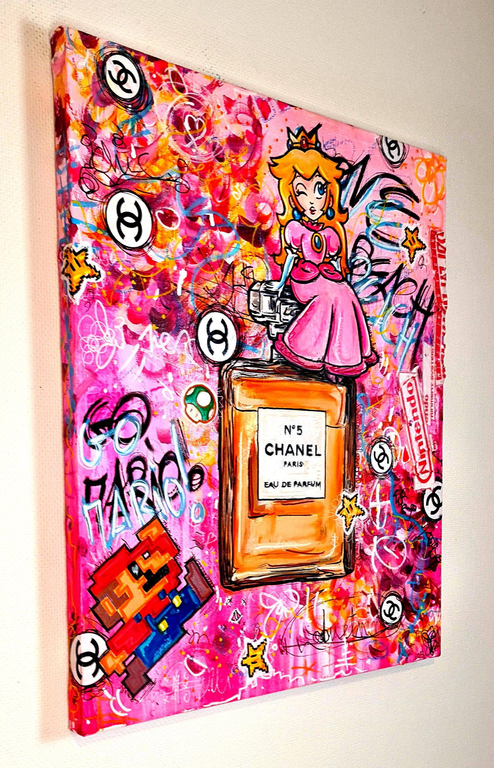 PVettese, PoPeach Mario X Chanel, painting - Artalistic online contemporary art buying and selling gallery
