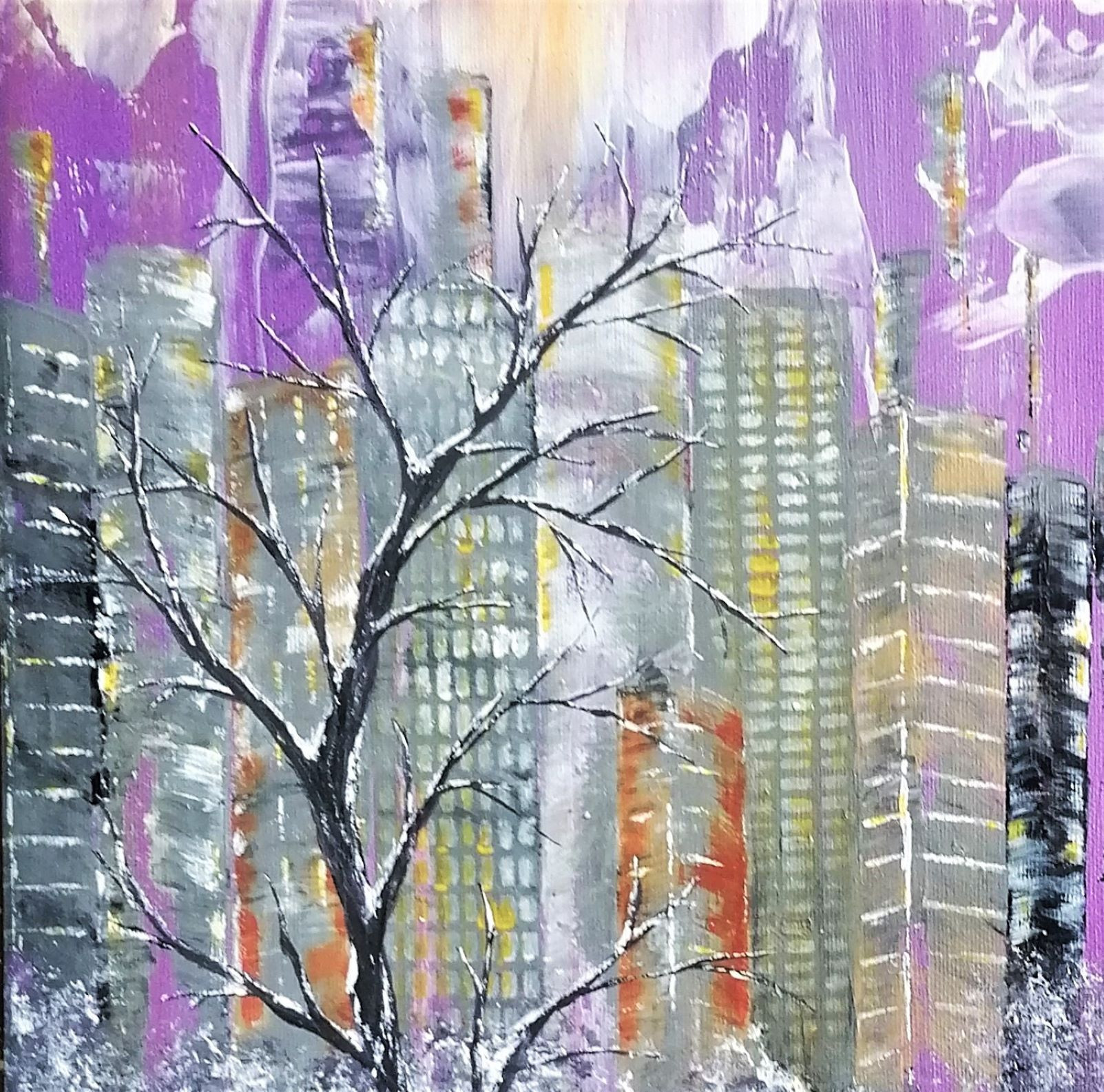 Anne Robin, Purple, painting - Artalistic online contemporary art buying and selling gallery