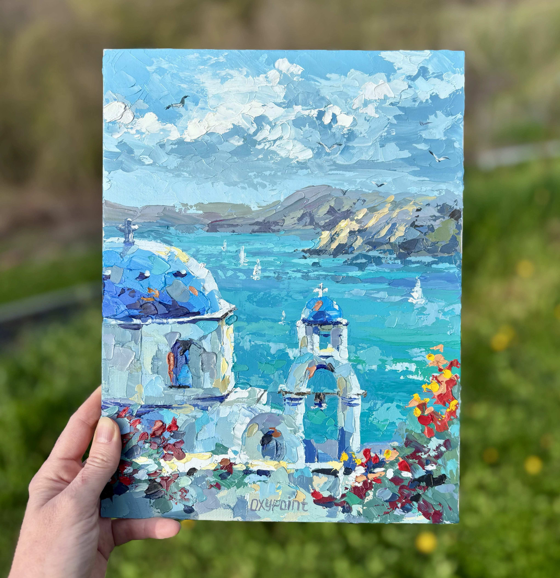 Oxypoint, Santorini, painting - Artalistic online contemporary art buying and selling gallery