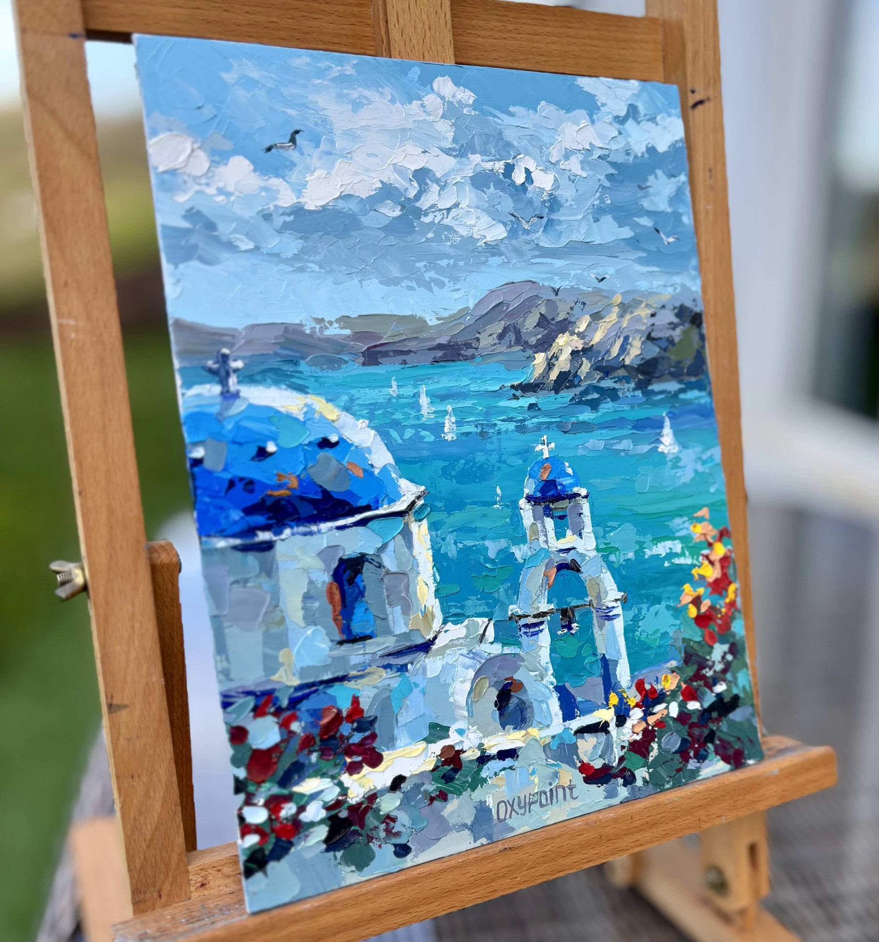 Oxypoint, Santorini, painting - Artalistic online contemporary art buying and selling gallery