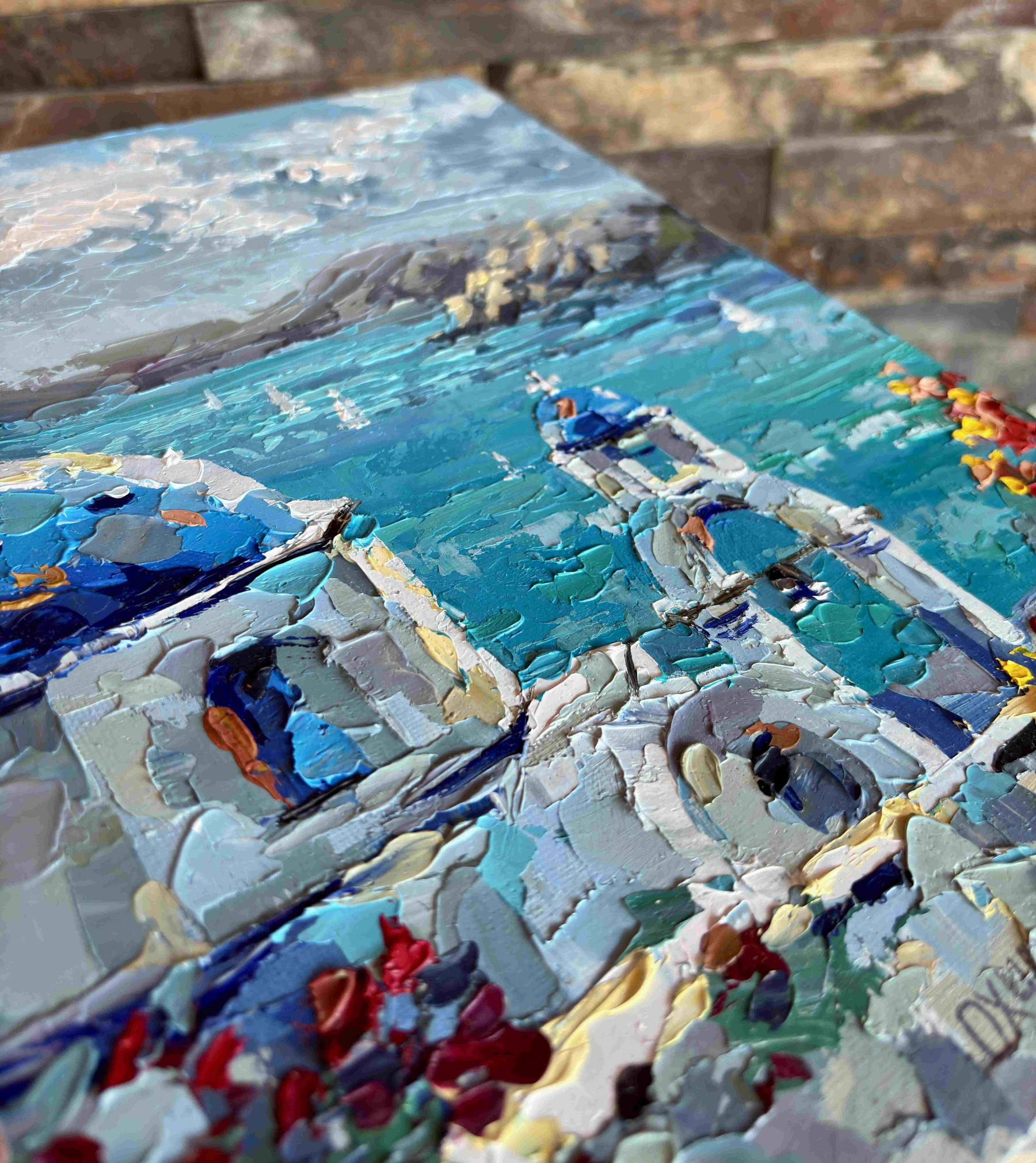 Oxypoint, Santorini, painting - Artalistic online contemporary art buying and selling gallery