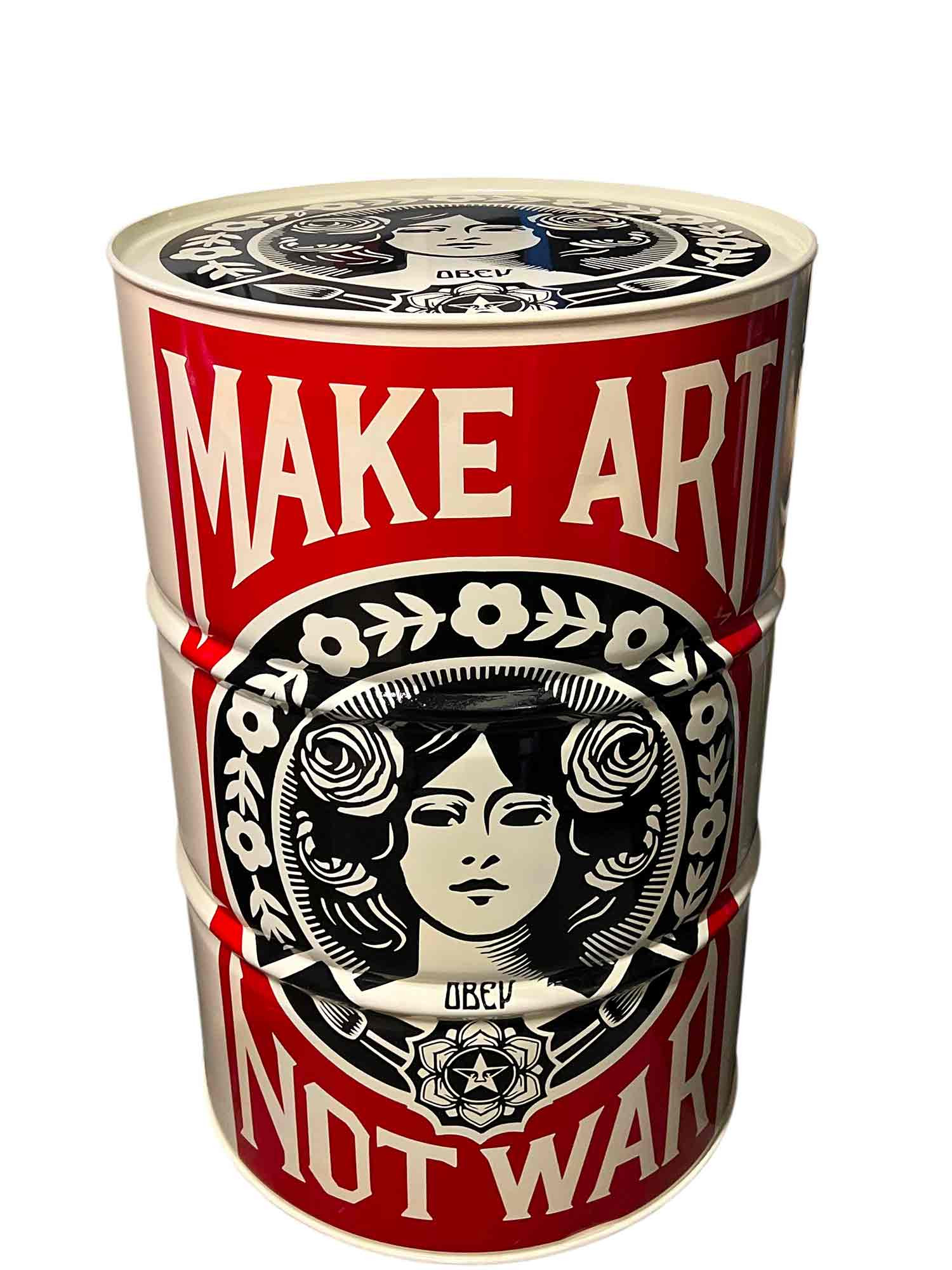 Guillaume Anthony, Baril tribute to Obey, sculpture - Artalistic online contemporary art buying and selling gallery