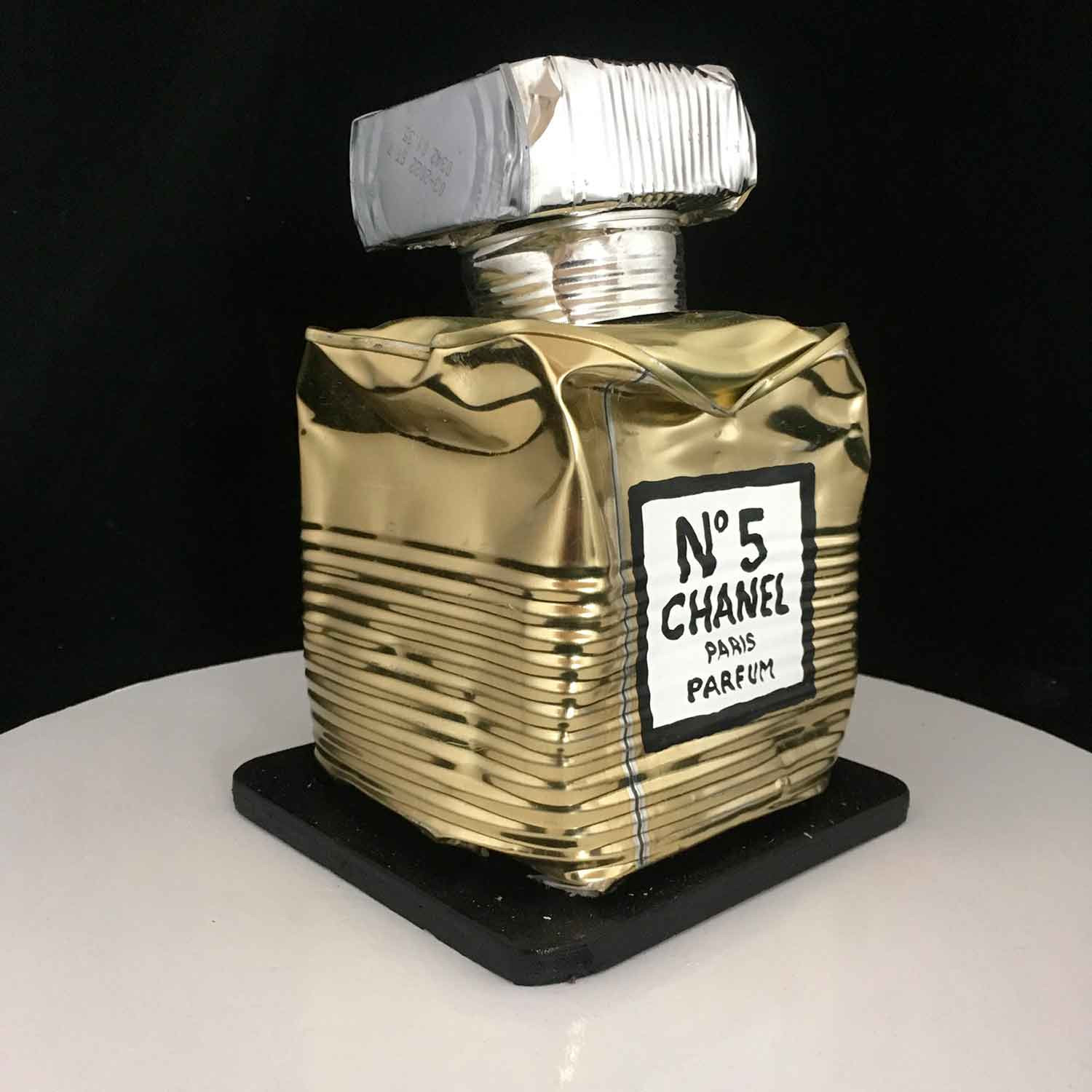 Contemporary Art Mixed media Crushed Chanel N.5 Mini Gold