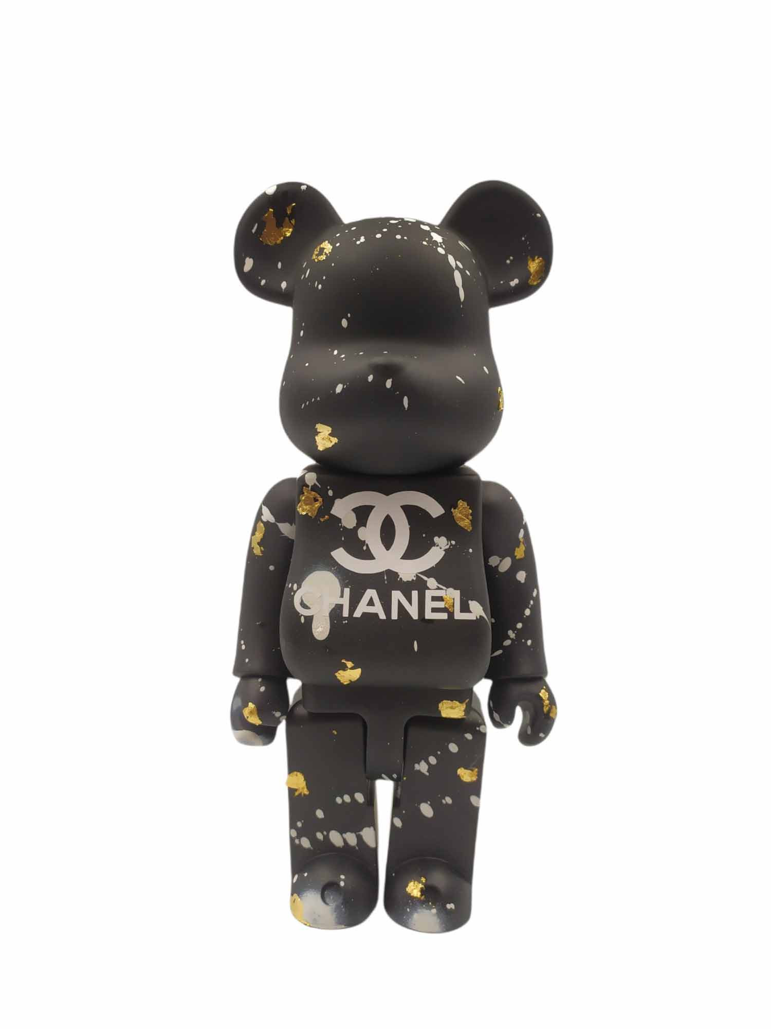 Contemporary Art Mixed media on resin Bearbrick Chanel Black