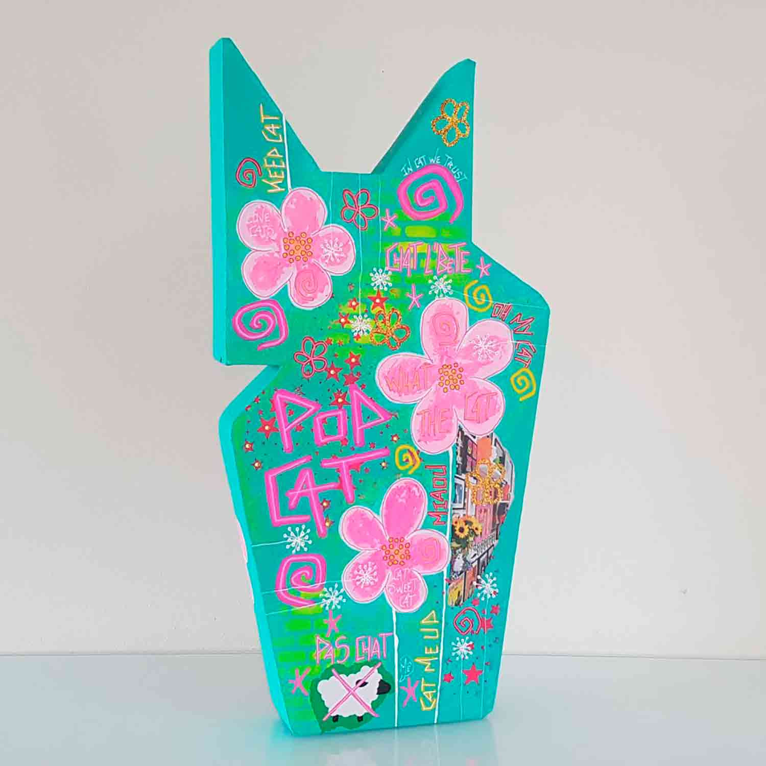 Stéphanie Godann, Pop cat, sculpture - Artalistic online contemporary art buying and selling gallery