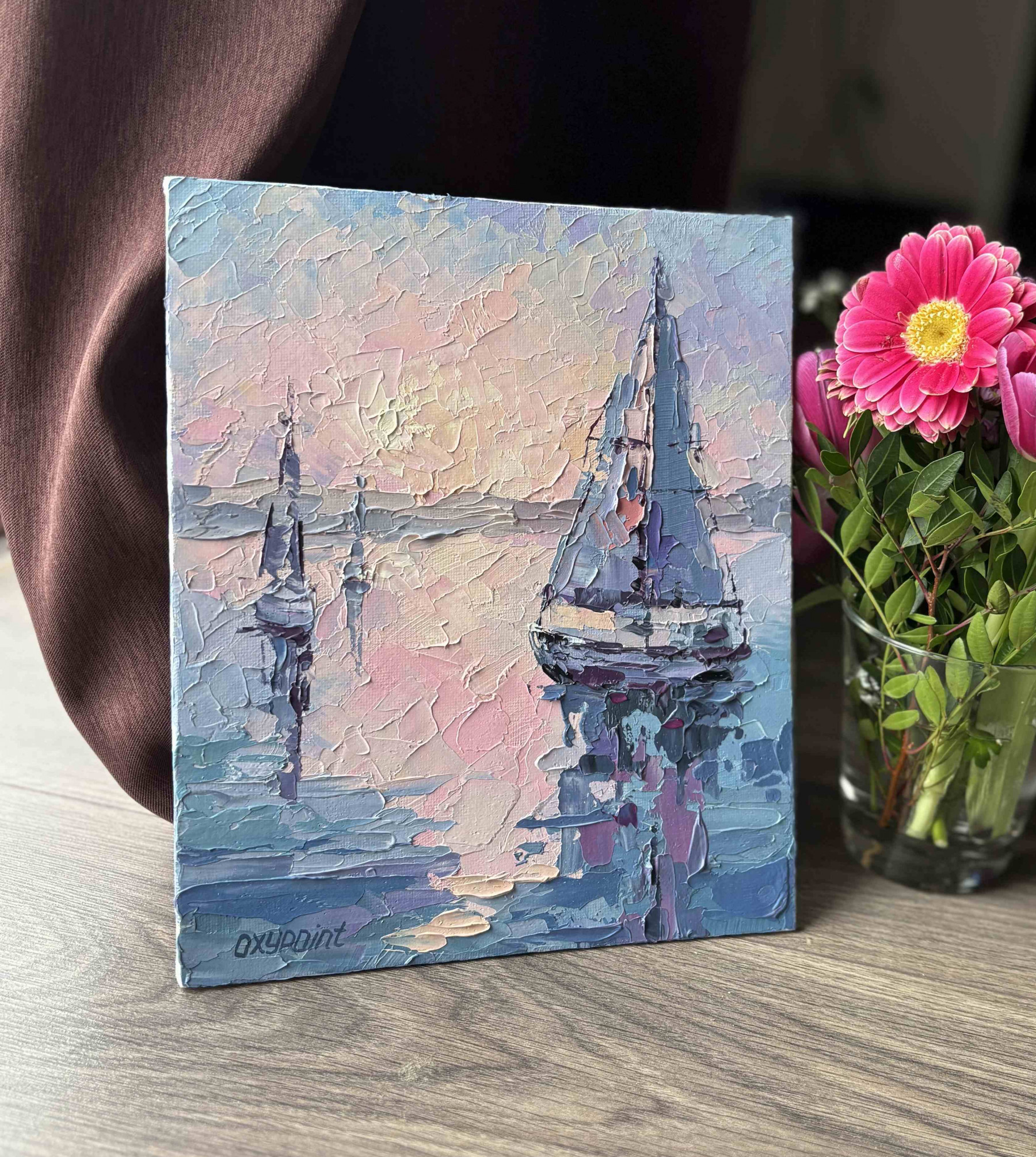 Oxypoint, Serenity at Sunset on the Sea I, painting - Artalistic online contemporary art buying and selling gallery