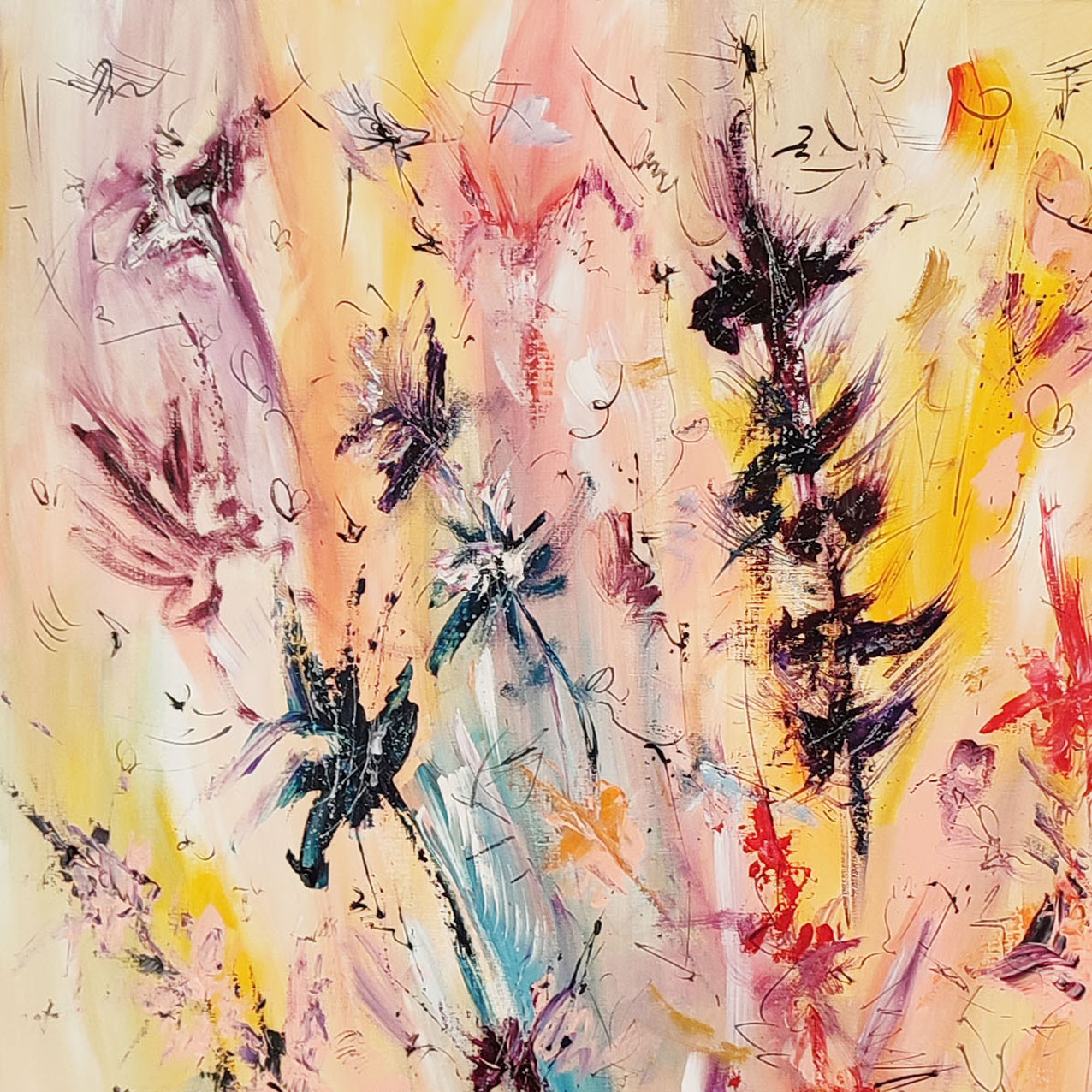 Âme Sauvage, Journée printanière au pays des fleurs, painting - Artalistic online contemporary art buying and selling gallery