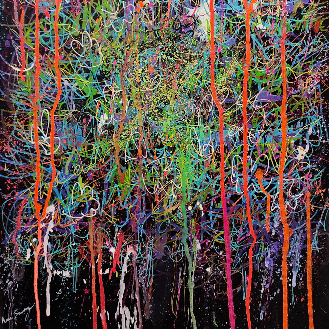 Âme Sauvage, L'arbre vert, painting - Artalistic online contemporary art buying and selling gallery