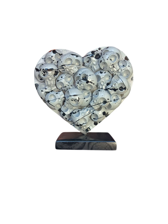 HeartSkull gris noir
