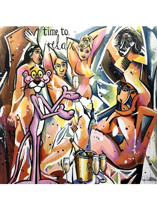 La Panthère rose et Barbie chez les Demoiselles d'Avignon de Picasso, Pop Art pink party