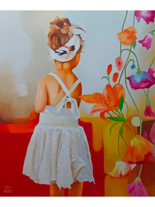 La demoiselle dans les fleurs