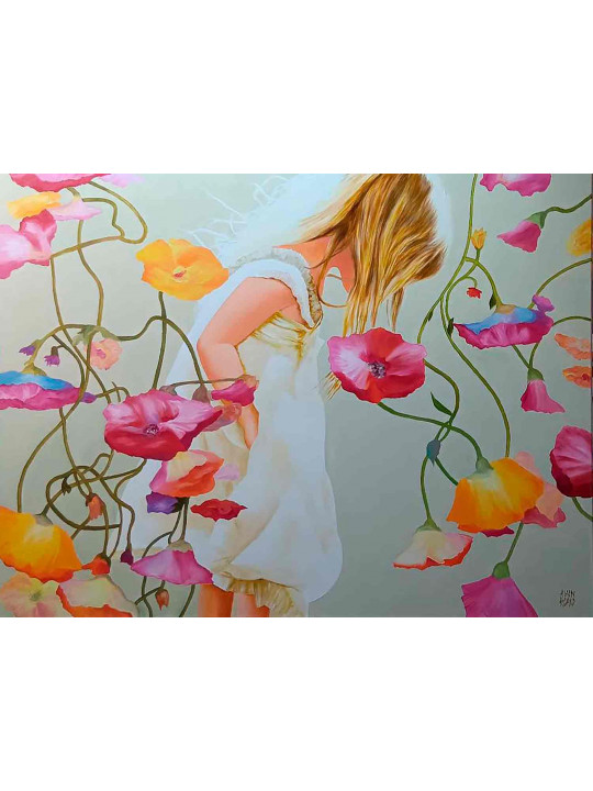 La jeune fille et les fleurs