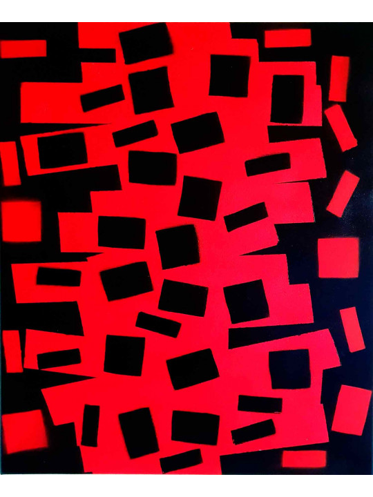 Tetris 3D rouge et noir