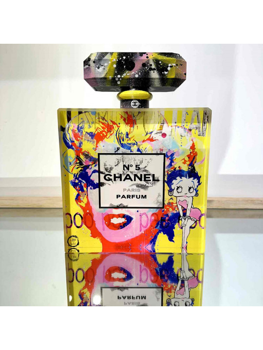 Flacon Chanel n°5, Marilyn et Betty, jaune