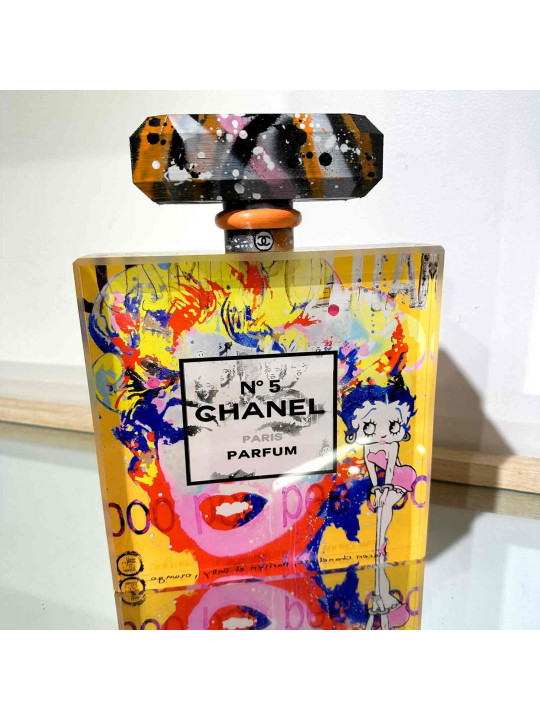 Flacon Chanel n°5, Marilyn et Betty, orange