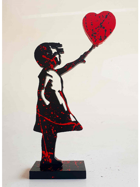 Fille Banksy black red