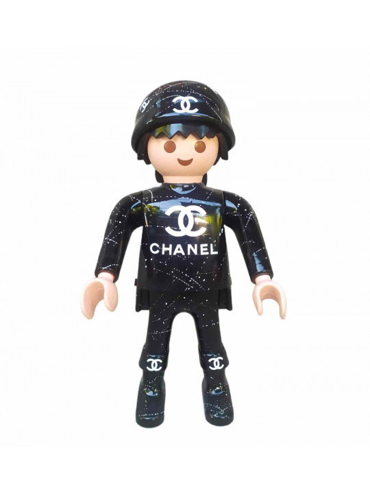 Contemporary Art - Resin sculpture - Bearbrick Chanel black - Vili