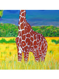 Pascal Poutchnine, En peignant la girafe, painting - Artalistic online contemporary art buying and selling gallery