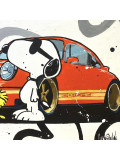 Pauline Cornée, Snoopy et sa Porsche 911, painting - Artalistic online contemporary art buying and selling gallery