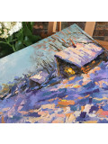 Oxypoint, Winter evening in the village, painting - Artalistic online contemporary art buying and selling gallery