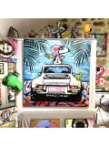 Patrick Cornée, Snoopy et la Porsche 911, painting - Artalistic online contemporary art buying and selling gallery