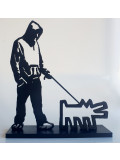 PyB, Dog Haring & Boy banksy, sculpture - Artalistic online contemporary art buying and selling gallery