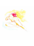 4in, Mise à nue 2, watercolor - Artalistic online contemporary art buying and selling gallery