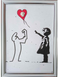 VL, Lineas and Banksy girl, drawing - Artalistic online contemporary art buying and selling gallery